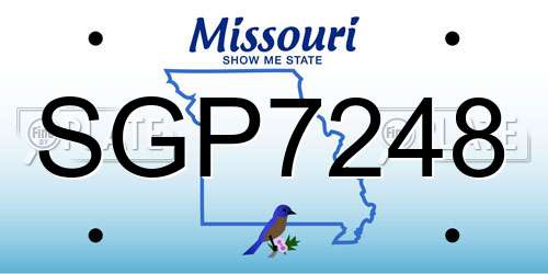SGP7248 Missouri License Plate