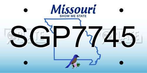 SGP7745 Missouri License Plate