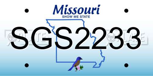 SGS2233 Missouri License Plate
