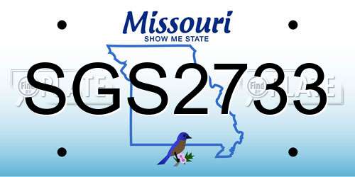 SGS2733 Missouri License Plate