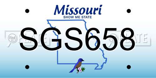 SGS658 Missouri License Plate