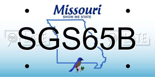 SGS65B Missouri License Plate