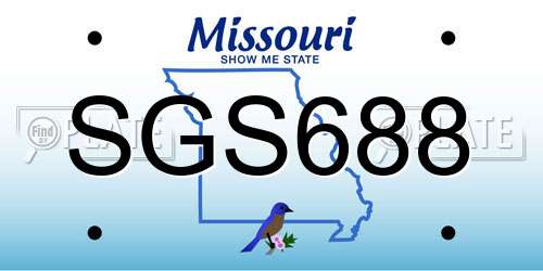 SGS688 Missouri License Plate