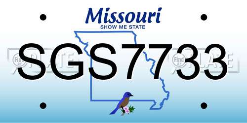 SGS7733 Missouri License Plate