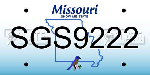 SGS9222 Missouri License Plate