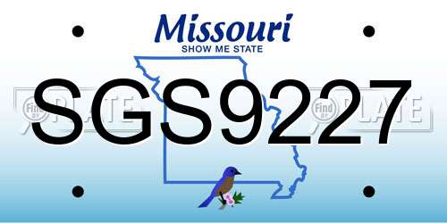 SGS9227 Missouri License Plate