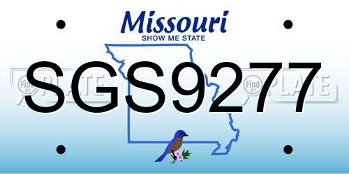 SGS9277 Missouri License Plate