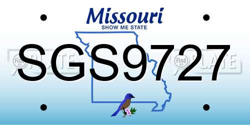 SGS9727 Missouri License Plate