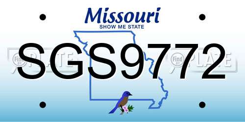 SGS9772 Missouri License Plate
