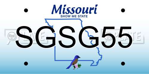 SGSG55 Missouri License Plate