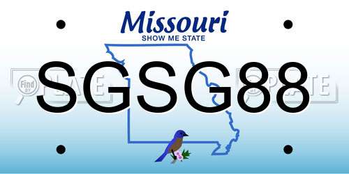 SGSG88 Missouri License Plate