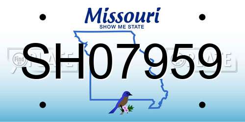 SH07959 Missouri License Plate
