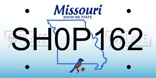 SH0P162 Missouri License Plate