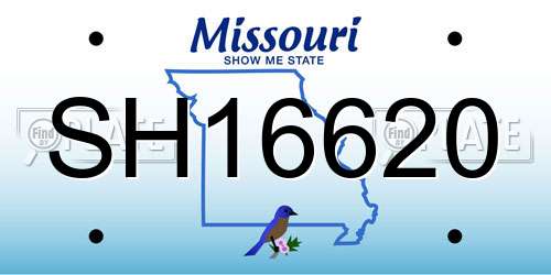SH16620 Missouri License Plate