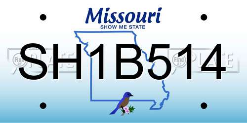 SH1B514 Missouri License Plate