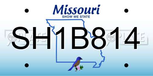 SH1B814 Missouri License Plate