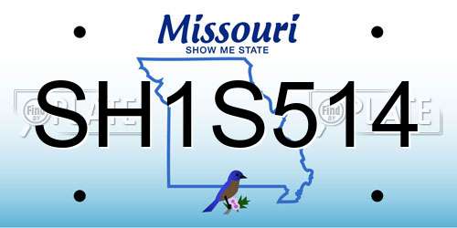 SH1S514 Missouri License Plate