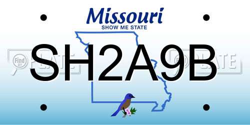 SH2A9B Missouri License Plate