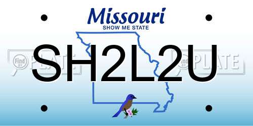 SH2L2U Missouri License Plate