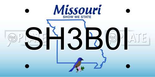 SH3B0I Missouri License Plate