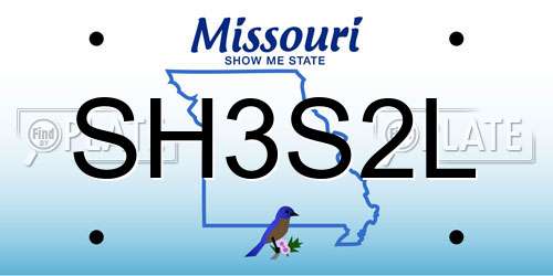 SH3S2L Missouri License Plate