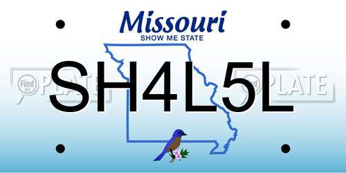 SH4L5L Missouri License Plate