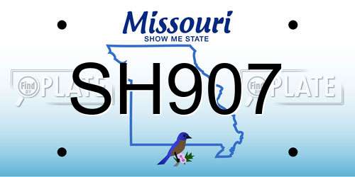 SH907 Missouri License Plate