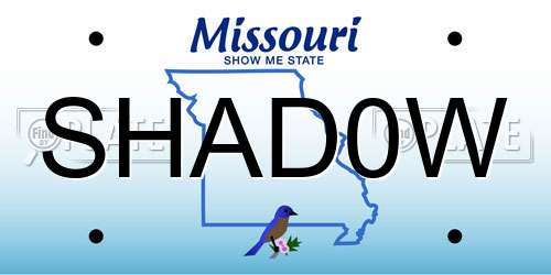 SHAD0W Missouri License Plate
