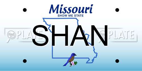 SHAN Missouri License Plate