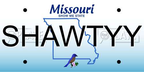 SHAWTYY Missouri License Plate