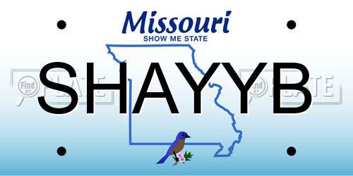 SHAYYB Missouri License Plate