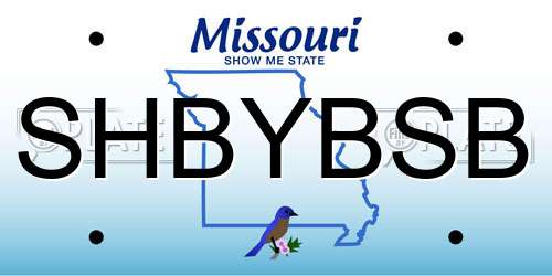 SHBYBSB Missouri License Plate