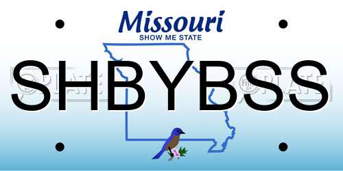SHBYBSS Missouri License Plate