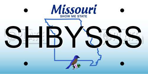 SHBYSSS Missouri License Plate