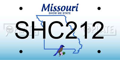 SHC212 Missouri License Plate