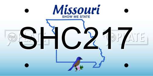 SHC217 Missouri License Plate
