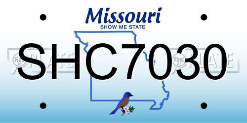 SHC7030 Missouri License Plate