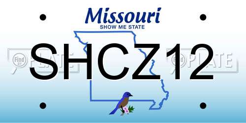SHCZ12 Missouri License Plate