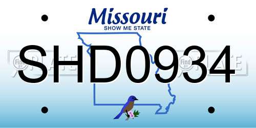 SHD0934 Missouri License Plate