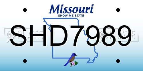 SHD7989 Missouri License Plate