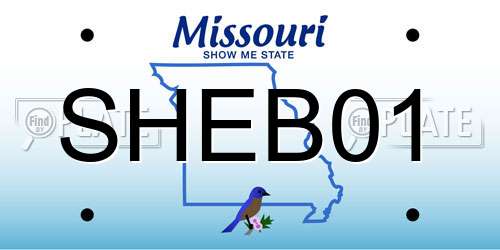 SHEB01 Missouri License Plate