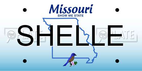 SHELLE Missouri License Plate