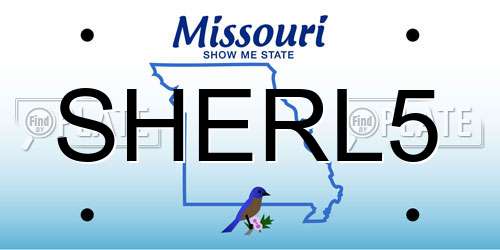 SHERL5 Missouri License Plate