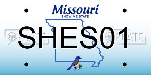 SHES01 Missouri License Plate