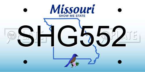 SHG552 Missouri License Plate