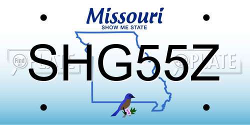 SHG55Z Missouri License Plate