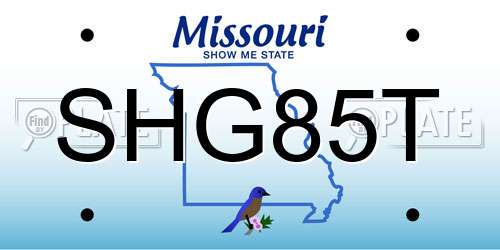 SHG85T Missouri License Plate