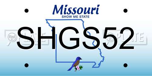 SHGS52 Missouri License Plate