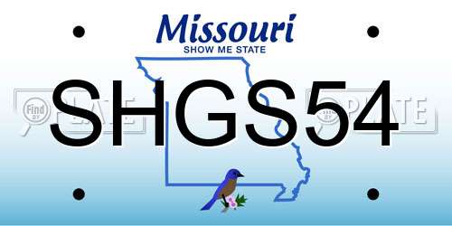 SHGS54 Missouri License Plate