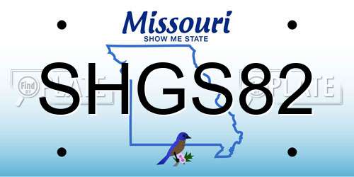 SHGS82 Missouri License Plate